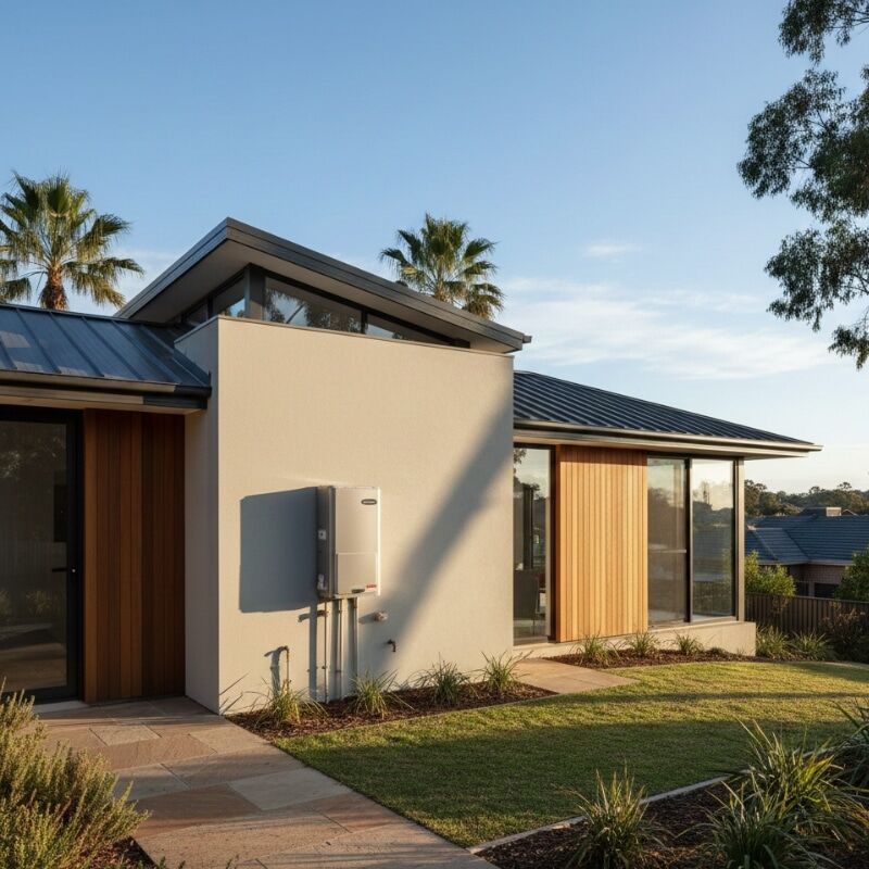 Gas hot water system installed outside a Sydney home