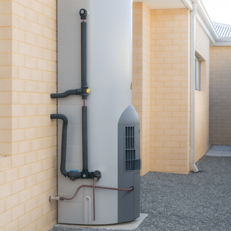 Illustration showing local retailers and suppliers for buying electric hot water systems nearby.