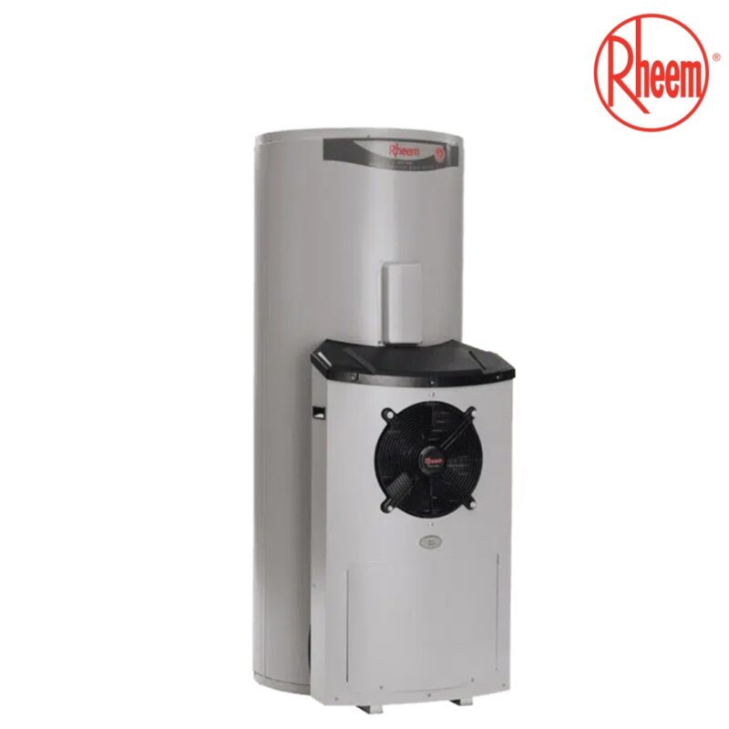 Rheem hot water system with integrated heat pump unit.